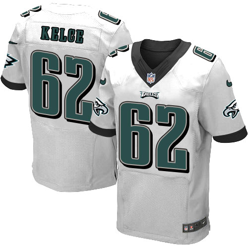 Men's Elite Jason Kelce Nike Jersey White Road - #62 NFL Philadelphia Eagles